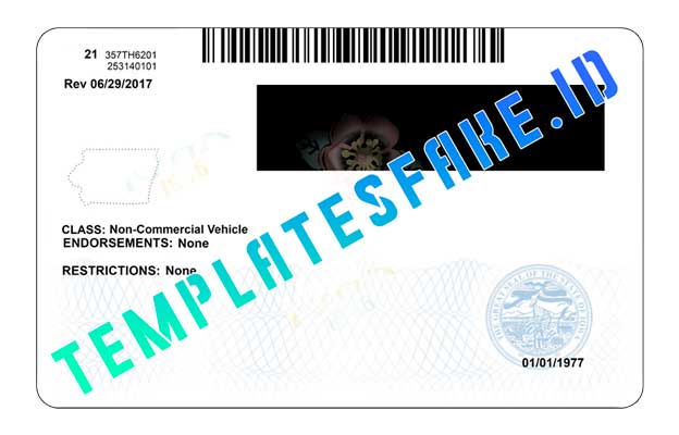 Iowa DL - Templates Fake ID
