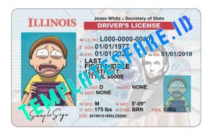 illinois id template psd