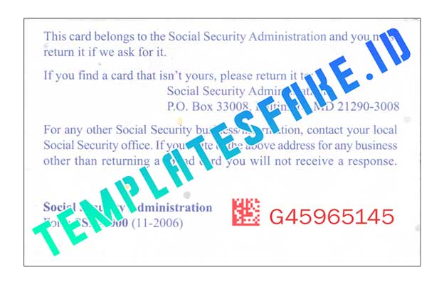 Social Security number USA PSD Template