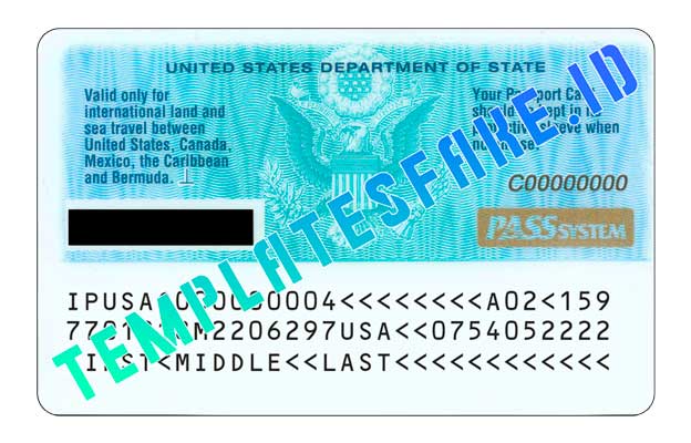 Passport Card USA PSD Template