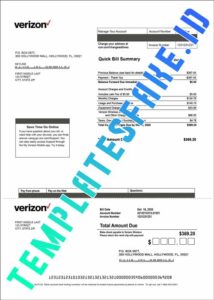 Verizon Bill USA - Templates Fake ID